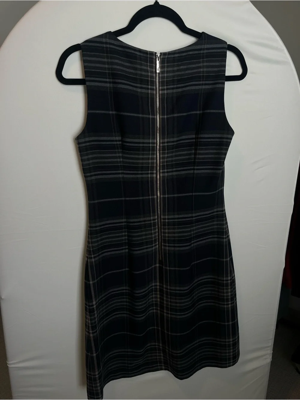 Tommy Hilfiger Navy and Gray Plaid Midi Sheath Dress - Picture 4 of 9